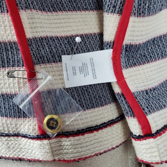 CAbi Cruise striped blazer red white blue double breasted jacket size 6 - Picture 7 of 8